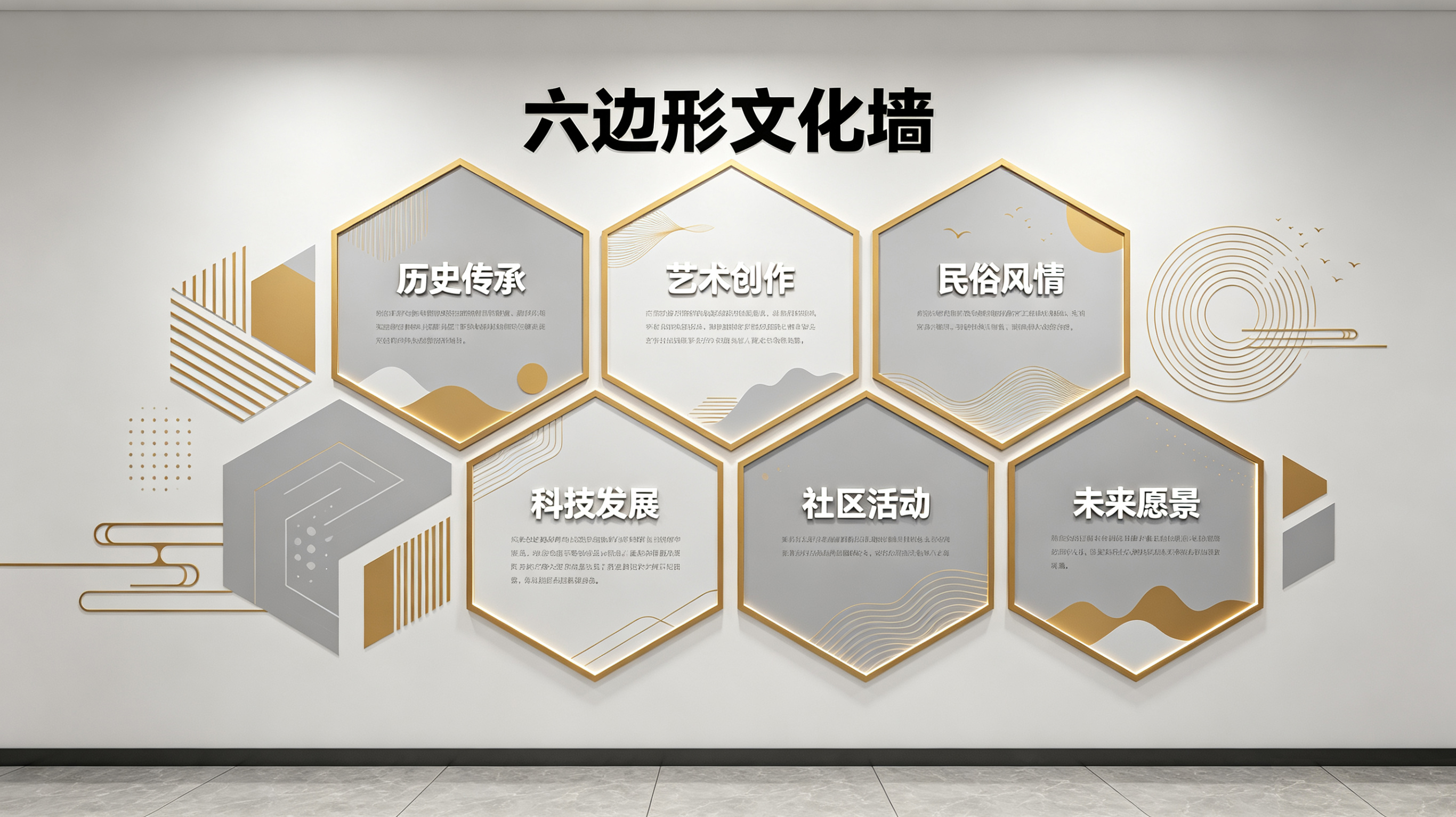  石泉企业文化墙 | 六边形信息美学